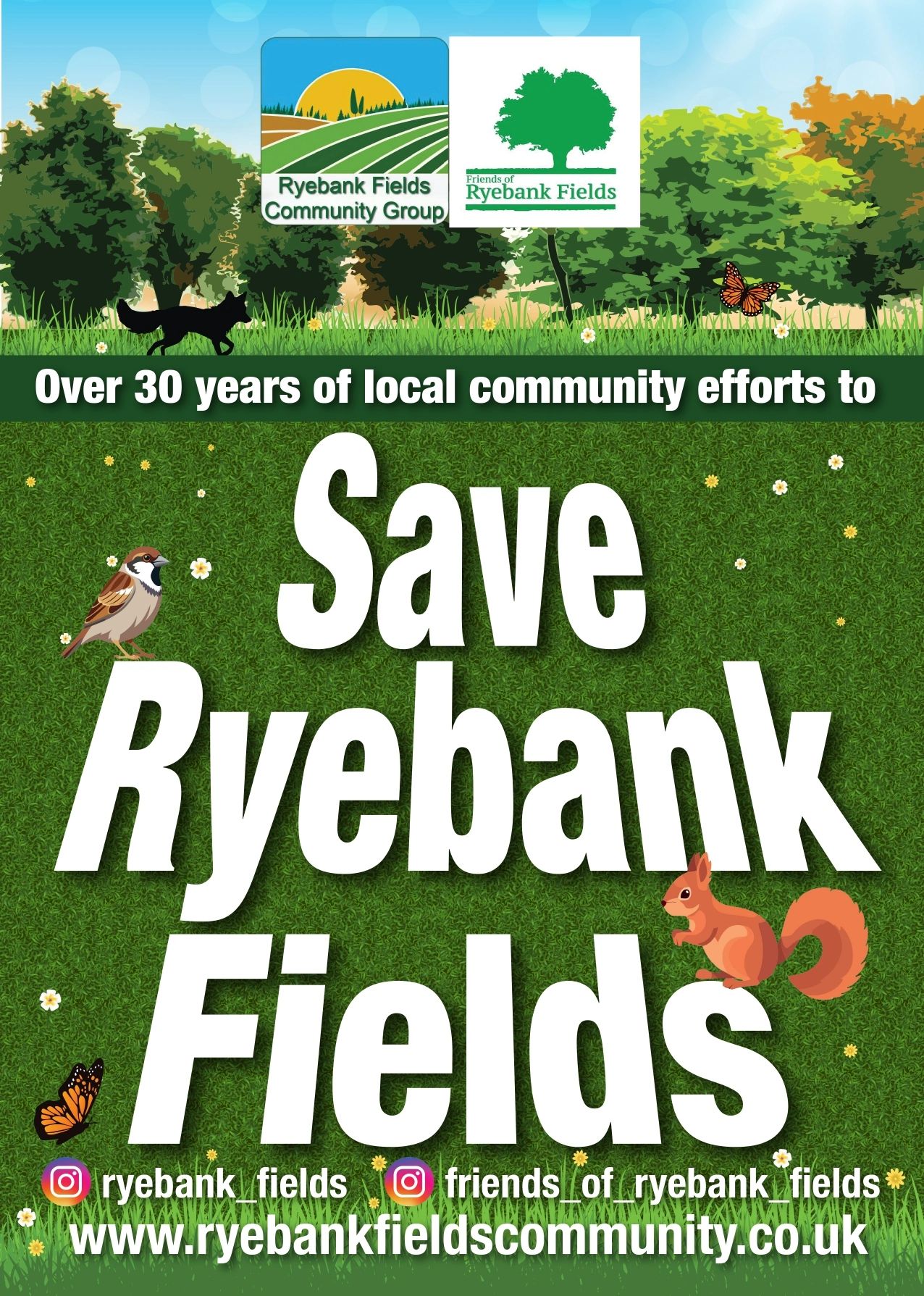 Save Ryebank Fields campaign poster